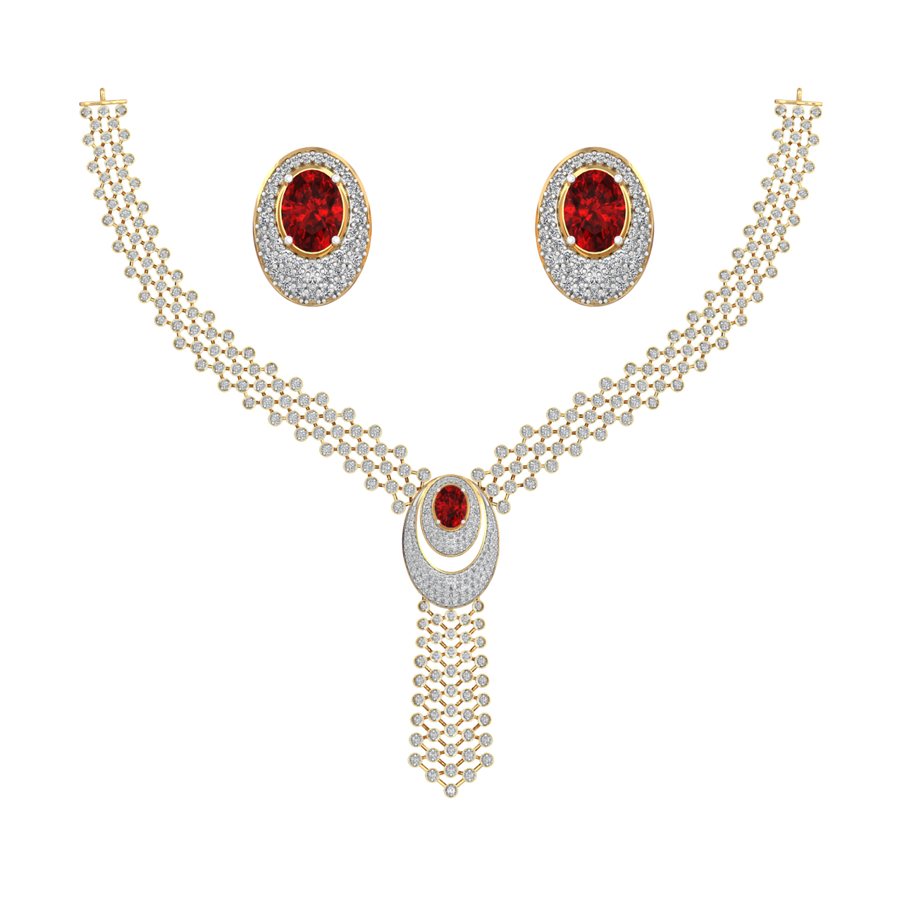 Latest Diamond Necklace Set For Wedding